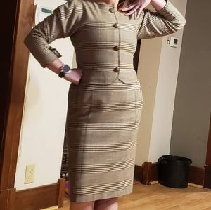 Oscar De La Renta vintage Glen Check plaid dress